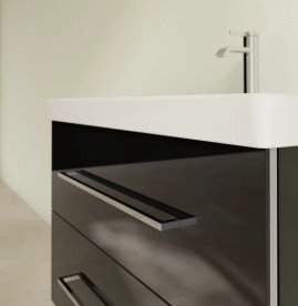 Тумба под раковину Villeroy & Boch Avento 78х48,4 см МДФ с акриловым покрытием стекло черное A89100B3