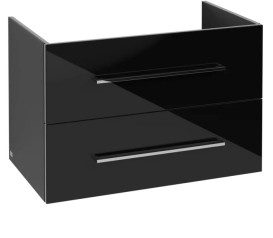 Тумба под раковину Villeroy & Boch Avento 78х48,4 см МДФ с акриловым покрытием стекло черное A89100B3