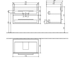 Тумба під раковину Villeroy&Boch Avento 78х48,4 см ДСП в'яз друкарський A89100PN