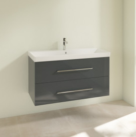 Тумба под раковину Villeroy & Boch Avento 98х48,4 см МДФ с акриловым покрытием стекло серое A89200B1