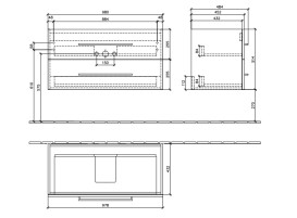 Тумба под раковину Villeroy & Boch Avento 98х48,4 см МДФ с акриловым покрытием стекло серое A89200B1