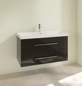 Тумба под раковину Villeroy & Boch Avento 98х48,4 см МДФ с акриловым покрытием стекло черное A89200B3