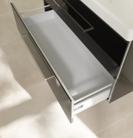 Тумба под раковину Villeroy & Boch Avento 98х48,4 см МДФ с акриловым покрытием стекло черное A89200B3