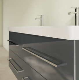 Тумба под раковину Villeroy & Boch Avento 118х48,4 см МДФ с акриловым покрытием стекло серое A89300B1