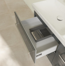 Тумба под раковину Villeroy & Boch Avento 118х48,4 см МДФ с акриловым покрытием стекло серое A89300B1