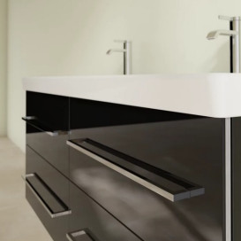 Тумба под раковину Villeroy & Boch Avento 118х48,4 см МДФ с акриловым покрытием стекло черное A89300B3