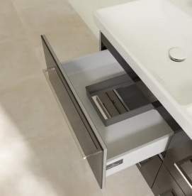 Тумба под раковину Villeroy & Boch Avento 118х48,4 см МДФ с акриловым покрытием стекло черное A89300B3