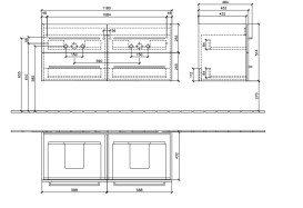 Тумба под раковину Villeroy & Boch Avento 118х48,4 см МДФ с акриловым покрытием стекло черное A89300B3