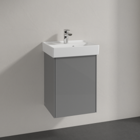 Тумба под раковину Villeroy & Boch Collaro 41х34,4 см петли слева МДФ глянцевый серый C00500FP