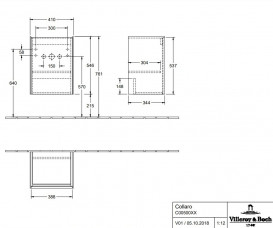 Тумба під раковину Villeroy & Boch Collaro 41х34,4 см петли слева ДСП біле дерево C00500E8
