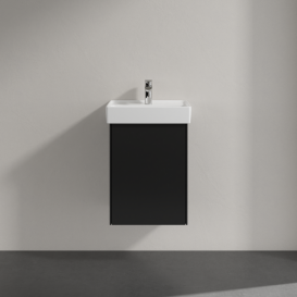 Тумба під раковину Villeroy & Boch Collaro 41х34, 4 см петлі зліва МДФ чорний матовий лак C00500PD