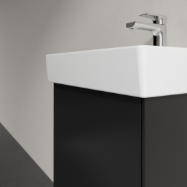 Тумба під раковину Villeroy & Boch Collaro 41х34, 4 см петлі зліва МДФ чорний матовий лак C00500PD