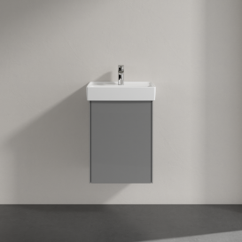 Тумба під раковину Villeroy & Boch Collaro 41х34,4 см петлі праворуч МДФ глянсовий сірий C00501FP