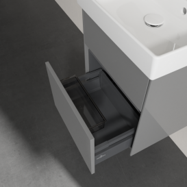 Тумба под раковину Villeroy & Boch Collaro 46х37,4 см МДФ глянцевый серый C00600FP