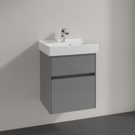 Тумба под раковину Villeroy & Boch Collaro 46х37,4 см МДФ глянцевый серый C00600FP