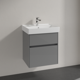 Тумба под раковину Villeroy & Boch Collaro 51х41,4 см МДФ глянцевый серый C00700FP