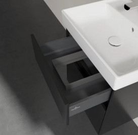 Тумба під раковину Villeroy & Boch Collaro 51х41,4 см МДФ чорний матовий лак C00700PD