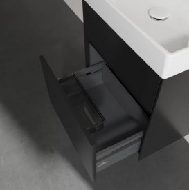 Тумба під раковину Villeroy & Boch Collaro 51х41,4 см МДФ чорний матовий лак C00700PD