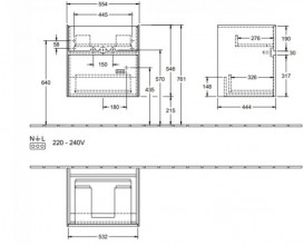 Тумба под раковину Villeroy & Boch Collaro 55,4х44,4 см ДСП трюфель серый C00800VG