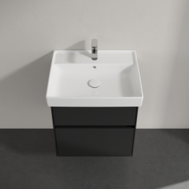 Тумба під раковину Villeroy & Boch Collaro 55,4х44,4 см МДФ чорний матовий лак C00800PD