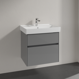 Тумба под раковину Villeroy & Boch Collaro 60,4х44,4 см МДФ глянцевый серый C00900FP