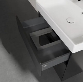 Тумба під раковину Villeroy & Boch Collaro 60,4 х44, 4 см МДФ чорний матовий лак C00900PD