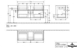 Тумба під раковину Villeroy & Boch Collaro 115,4 х44, 4 см МДФ чорний матовий лак C01200PD