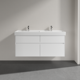 Тумба под раковину Villeroy & Boch Collaro 125,4х44,4 см МДФ глянцевый белый C01300DH