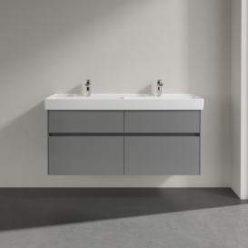 Тумба под раковину Villeroy & Boch Collaro 125,4х44,4 см МДФ глянцевый серый C01300FP