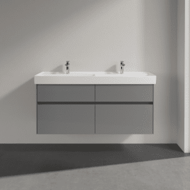 Тумба під раковину Villeroy & Boch Collaro 125,4 х44, 4 см МДФ глянсовий сірий C01300FP