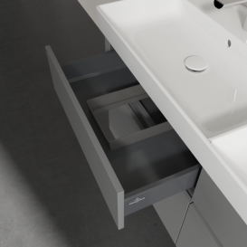 Тумба под раковину Villeroy & Boch Collaro 125,4х44,4 см МДФ глянцевый серый C01300FP