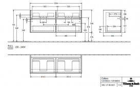 Тумба под раковину Villeroy & Boch Collaro 125,4х44,4 см ДСП мягкий серый C01300VK