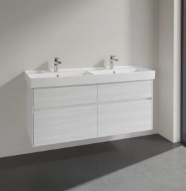 Тумба под раковину Villeroy & Boch Collaro 125,4х44,4 см ДСП белое дерево C01300E8