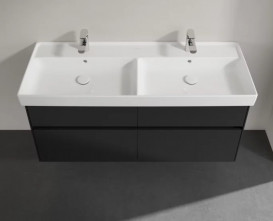 Тумба под раковину Villeroy & Boch Collaro 125,4х44,4 см МДФ черный матовый лак C01300PD