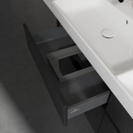 Тумба под раковину Villeroy & Boch Collaro 125,4х44,4 см МДФ черный матовый лак C01300PD