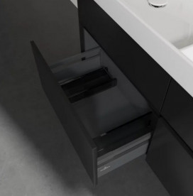 Тумба под раковину Villeroy & Boch Collaro 125,4х44,4 см МДФ черный матовый лак C01300PD