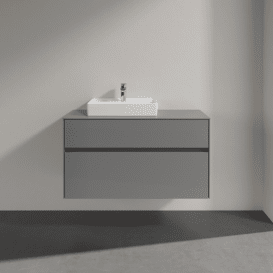 Тумба під раковину Villeroy&Boch Collaro 100х50 см МДФ глянсовий сірий C01400FP