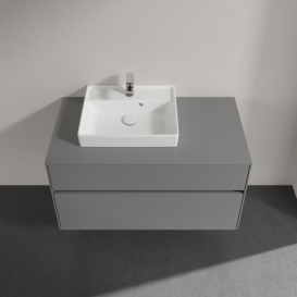 Тумба под раковину Villeroy & Boch Collaro 100х50 см МДФ глянцевый серый C01400FP