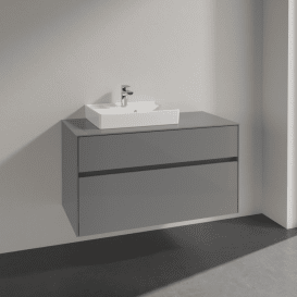 Тумба під раковину Villeroy&Boch Collaro 100х50 см МДФ глянсовий сірий C01400FP