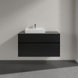 Тумба под раковину Villeroy & Boch Collaro 100х50 см МДФ черный матовый лак C01400PD