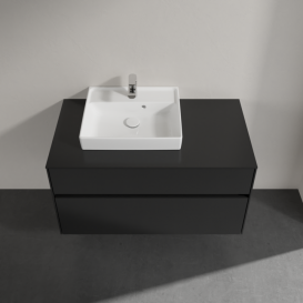 Тумба под раковину Villeroy & Boch Collaro 100х50 см МДФ черный матовый лак C01400PD