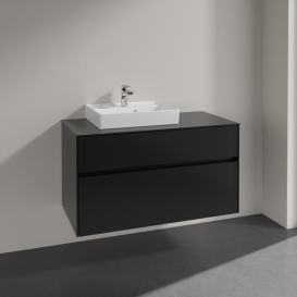 Тумба под раковину Villeroy & Boch Collaro 100х50 см МДФ черный матовый лак C01400PD