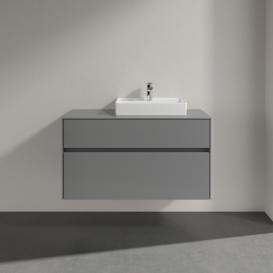Тумба під раковину Villeroy & Boch Collaro 100х50 см МДФ глянсовий сірий C01500FP