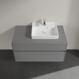 Тумба під раковину Villeroy & Boch Collaro 100х50 см МДФ глянсовий сірий C01500FP