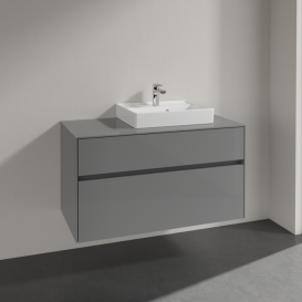 Тумба під раковину Villeroy & Boch Collaro 100х50 см МДФ глянсовий сірий C01500FP