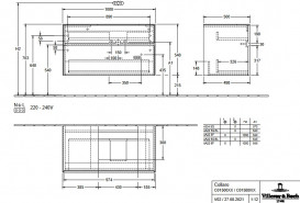Тумба под раковину Villeroy & Boch Collaro 100х50 см ДСП мягкий серый C01500VK