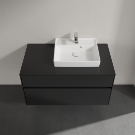 Тумба під раковину Villeroy&Boch Collaro 100х50 см МДФ чорний матовий лак C01500PD