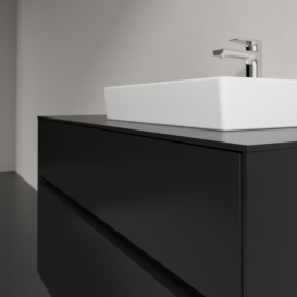 Тумба під раковину Villeroy&Boch Collaro 100х50 см МДФ чорний матовий лак C01500PD