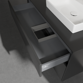 Тумба під раковину Villeroy&Boch Collaro 100х50 см МДФ чорний матовий лак C01500PD