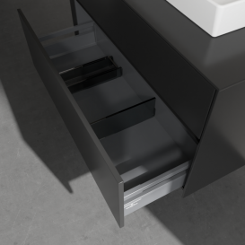 Тумба під раковину Villeroy&Boch Collaro 100х50 см МДФ чорний матовий лак C01500PD